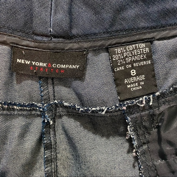New York and Company Stretch Soft Denim Pants Size 8 Blue - Picture 5 of 5